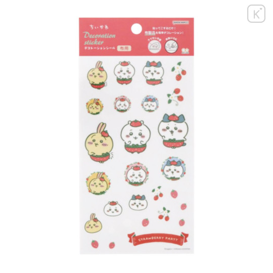 Japan Chiikawa Sticker For Cloth Surface - Strawberry / Chiikawa Hachiware Rabbit - 1