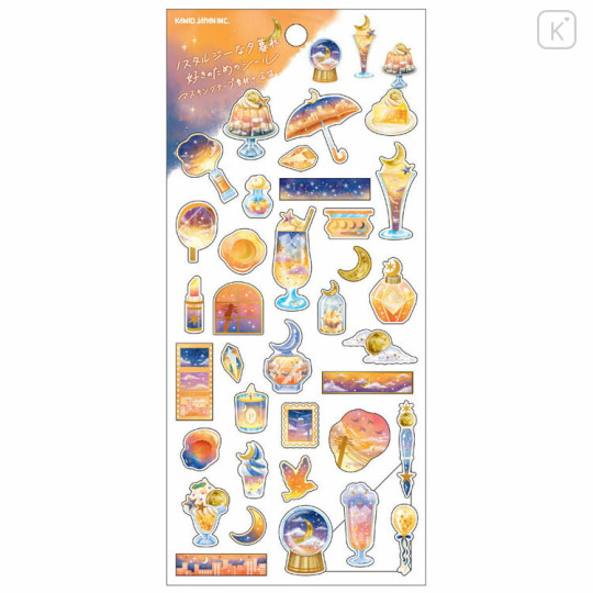 Japan Kamio Sticker - Crystal Sunset Decoration & Dessert / Gold Foil - 1