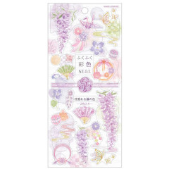 Japan Kamio Sticker Set of 2 - Wisteria / Purple Flower
