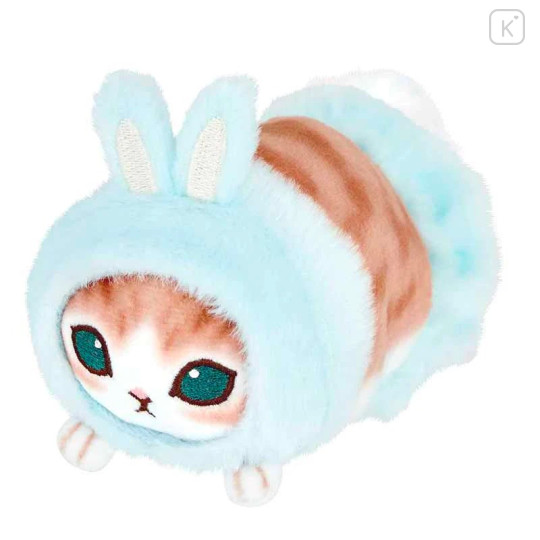 Japan Mofusand Mini Fluffy Plush Toy - Cat / Blue Rabbit - 1