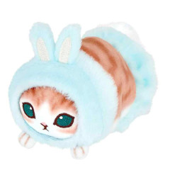 Japan Mofusand Mini Fluffy Plush Toy - Cat / Blue Rabbit