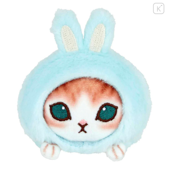 Japan Mofusand Mini Fluffy Plush Toy - Cat / Blue Rabbit - 2