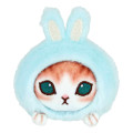 Japan Mofusand Mini Fluffy Plush Toy - Cat / Blue Rabbit - 2