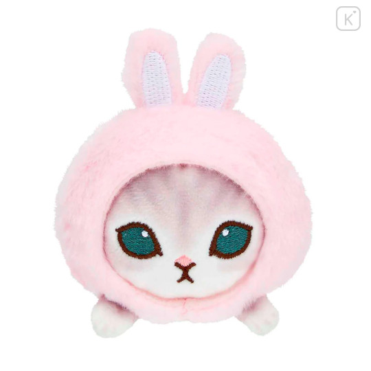 Japan Mofusand Mini Fluffy Plush Toy - Cat / Pink Rabbit - 1