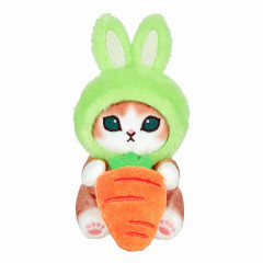 Japan Mofusand Monitor Plush Toy - Brown Cat / Rabbit & Carrot