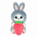 Japan Mofusand Monitor Plush Toy - Grey Cat / Rabbit & Carrot - 1