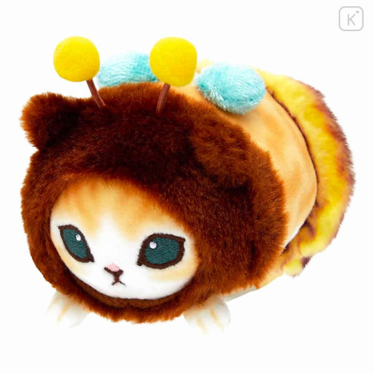 Japan Mofusand Mini Fluffy Plush Toy - Brown Cat / Bee - 1