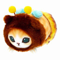 Japan Mofusand Mini Fluffy Plush Toy - Brown Cat / Bee - 1