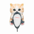 Japan Mofusand Monitor Plush Toy - Brown Cat : Hug Shark - 1