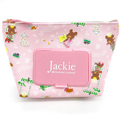 Japan The Bear's School Seepo Wet Wipe Pocket Pouch - Jackie / Pink