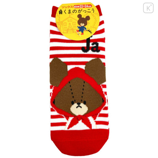 Japan The Bears School Socks - Jackie / Apple Girl Red Stripe - 1