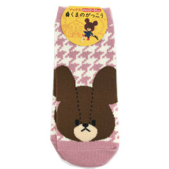 Japan The Bears School Socks - Jackie / Houndstooth Deep Pink