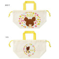 Japan The Bears School Bento Lunch Bag - Jackie / Light Yellow Flora - 2