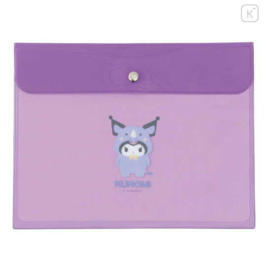 Japan Sanrio A5 Flat Case File Folder - Kuromi / Animal Headgear - 1