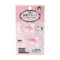 Japan Sanrio Original Hair Bangs Clip 2pcs Set - My Melody / Quilt Ribbon - 1