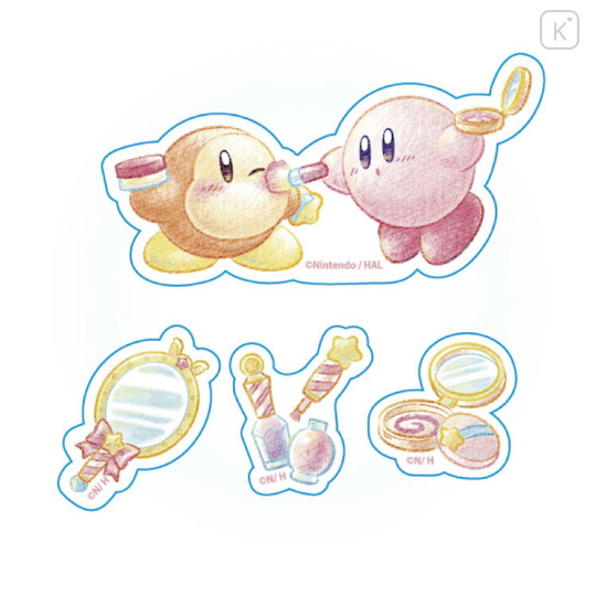 Japan Kirby Vinyl Deco Sticker Set - Happy Morning / Makeup - 1