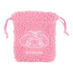 Japan Sanrio Mini Fluffy Drawstring Bag - My Melody