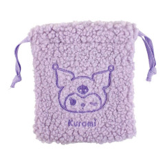 Japan Sanrio Mini Fluffy Drawstring Bag - Kuromi