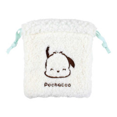 Japan Sanrio Mini Fluffy Drawstring Bag - Pochacco