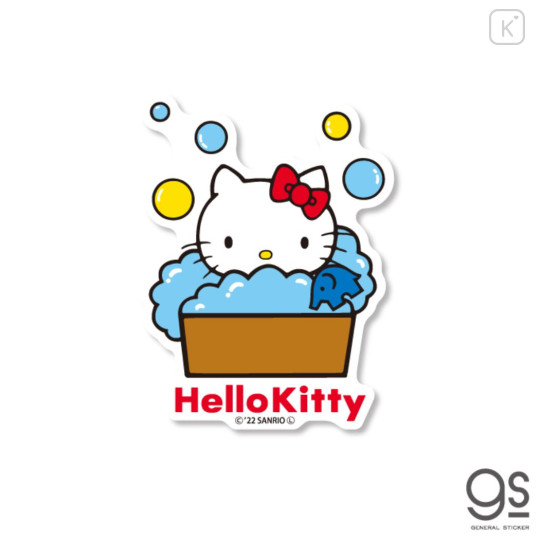 Japan Sanrio Vinyl Sticker - Hello Kitty / 70's Bath - 1