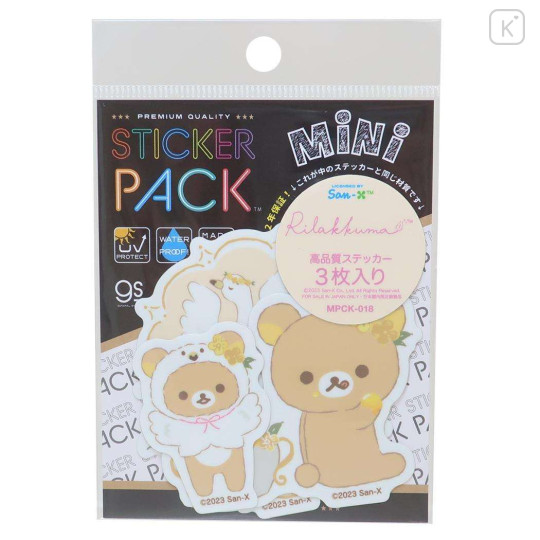 Japan San-X Vinyl Sticker Set - Rilakkuma / Swan and Golden Flower - 1