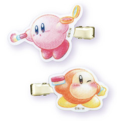Japan Kirby Acrylic Hair Clip 2pcs Set - Kirby & Waddle Dee / Happy Morning / Makeup