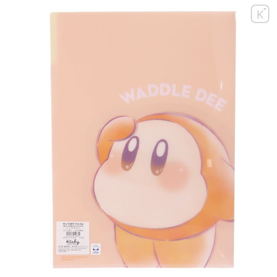 Japan Kirby 3 Pockets A4 Index Holder - Kirby & Waddle / Hello - 3