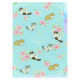 Japan Mofusand 3 Pockets A4 Index Holder - Cat / Blue & Pink Rose