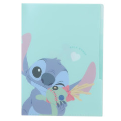 Japan Disney 5 Pockets A4 Index Holder - Stitch & Scrump / Hug