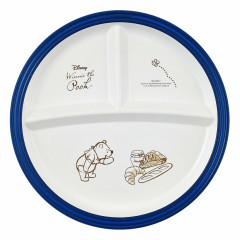 Japan Disney Store Plastic Plate - Winnie the Pooh / Edge Blue