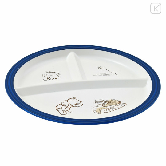 Japan Disney Store Plastic Plate - Winnie the Pooh / Edge Blue - 2