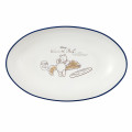 Japan Disney Store Plastic Oval Plate - Winnie the Pooh / Edge Blue - 1