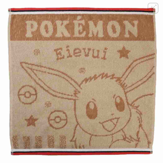 Japan Pokemon Jacquard Wash Towel - Eevee / Light Brown - 1