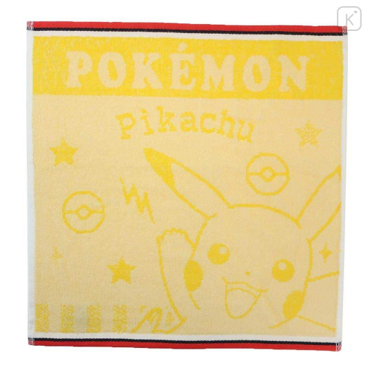 Japan Pokemon Jacquard Wash Towel - Pikachu / Yellow - 1