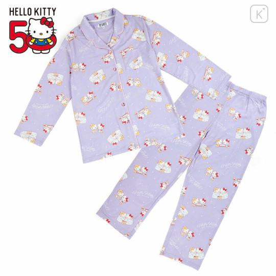 Japan Sanrio Pajamas (M) - Hello Kitty / 50th Anniversary Purple - 1