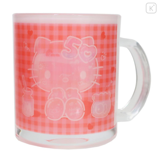 Japan Sanrio Glass Mug - Hello Kitty / 50th Anniversary - 1