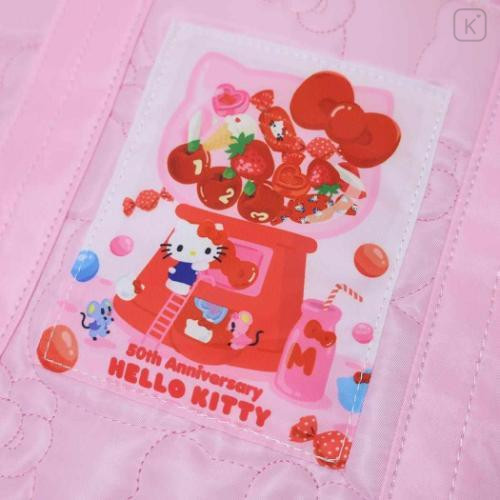 Japan Sanrio 2way Quilted Tote Bag - Hello Kitty / 50th Anniversary Pink - 4