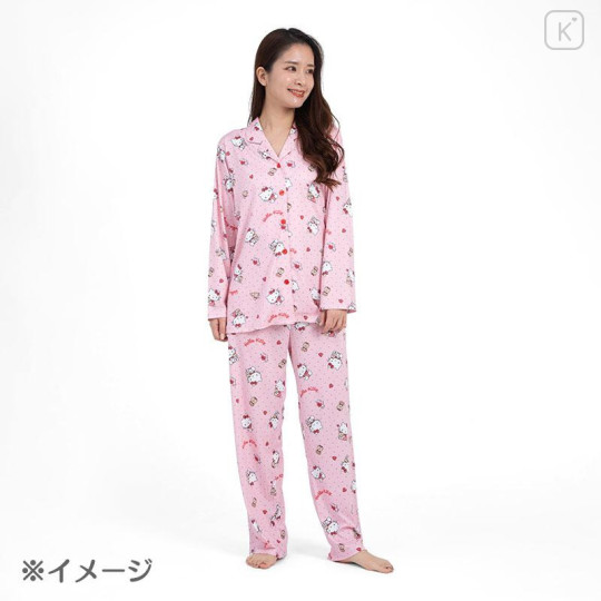 Japan Sanrio Shirt Pajamas (M) - Hello Kitty / Apricot - 5