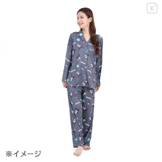 Japan Sanrio Shirt Pajamas (M) - Kuromi / Gray - 5