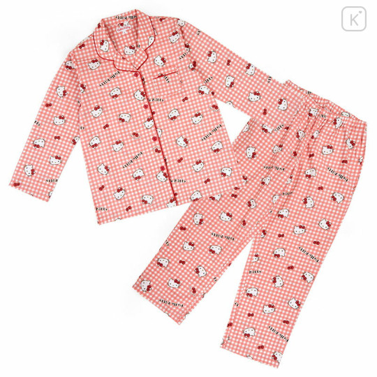 Japan Sanrio Gingham Shirt Pajamas (M) - Hello Kitty / Red - 1