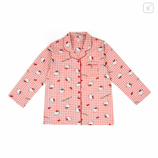 Japan Sanrio Gingham Shirt Pajamas (M) - Hello Kitty / Red - 2