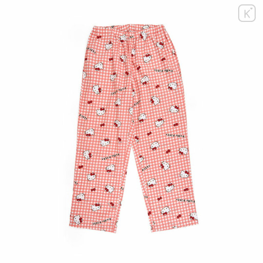 Japan Sanrio Gingham Shirt Pajamas (M) - Hello Kitty / Red - 3