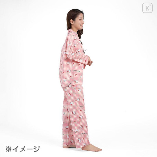 Japan Sanrio Gingham Shirt Pajamas (M) - Hello Kitty / Red - 6