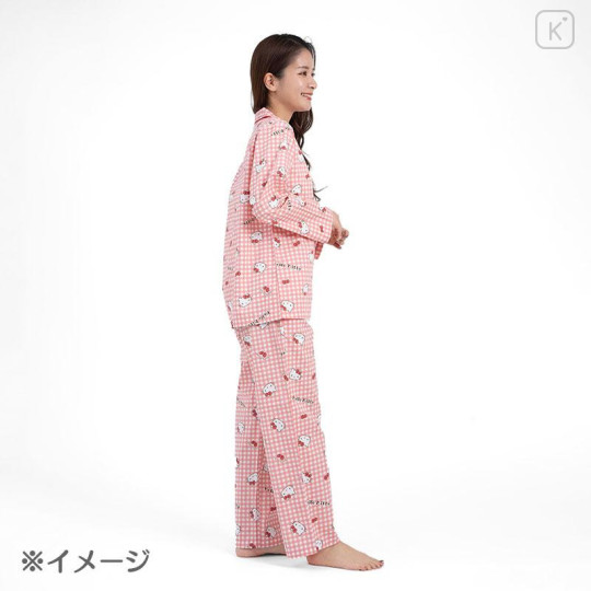 Japan Sanrio Gingham Shirt Pajamas (L) - Hello Kitty - 6