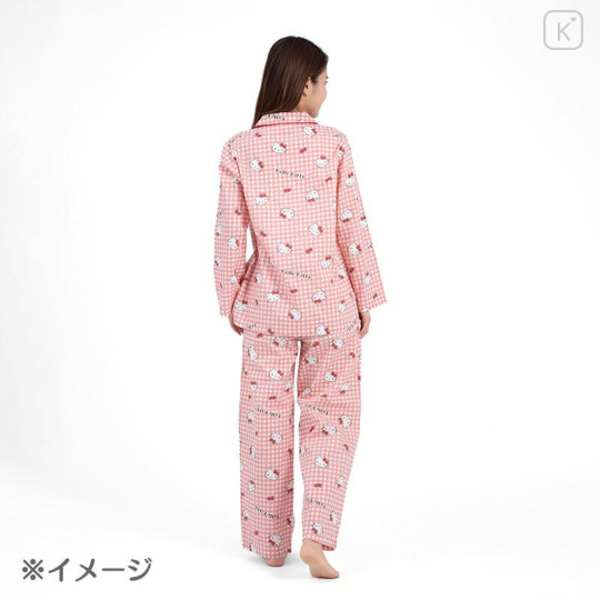 Japan Sanrio Gingham Shirt Pajamas (L) - Hello Kitty - 7