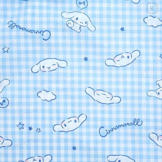 Japan Sanrio Gingham Shirt Pajamas (M) - Cinnamoroll / Blue - 4