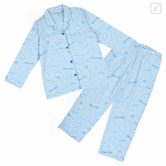 Japan Sanrio Gingham Shirt Pajamas (L) - Cinnamoroll / Blue - 1