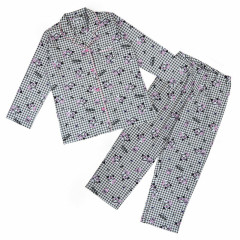 Japan Sanrio Gingham Shirt Pajamas (M) - Kuromi / Black