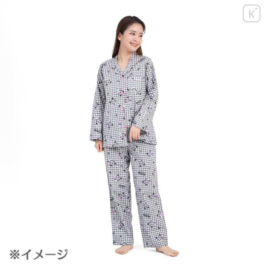 Japan Sanrio Gingham Shirt Pajamas (M) - Kuromi - 5