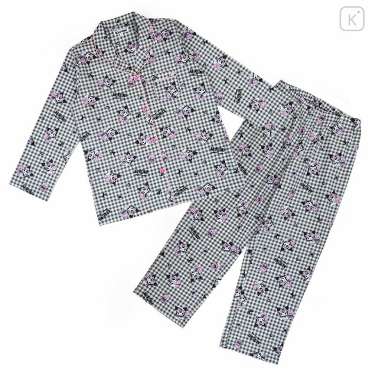 Japan Sanrio Gingham Shirt Pajamas (L) - Kuromi - 1